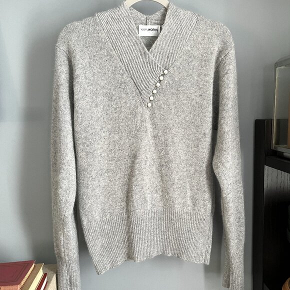 Vintage Yarnworks Lambswool Angora Sweater (Gray) M - Picture 1 of 10